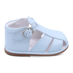 'Guy' Boys Pale Blue Leather T-Bar Sandals
