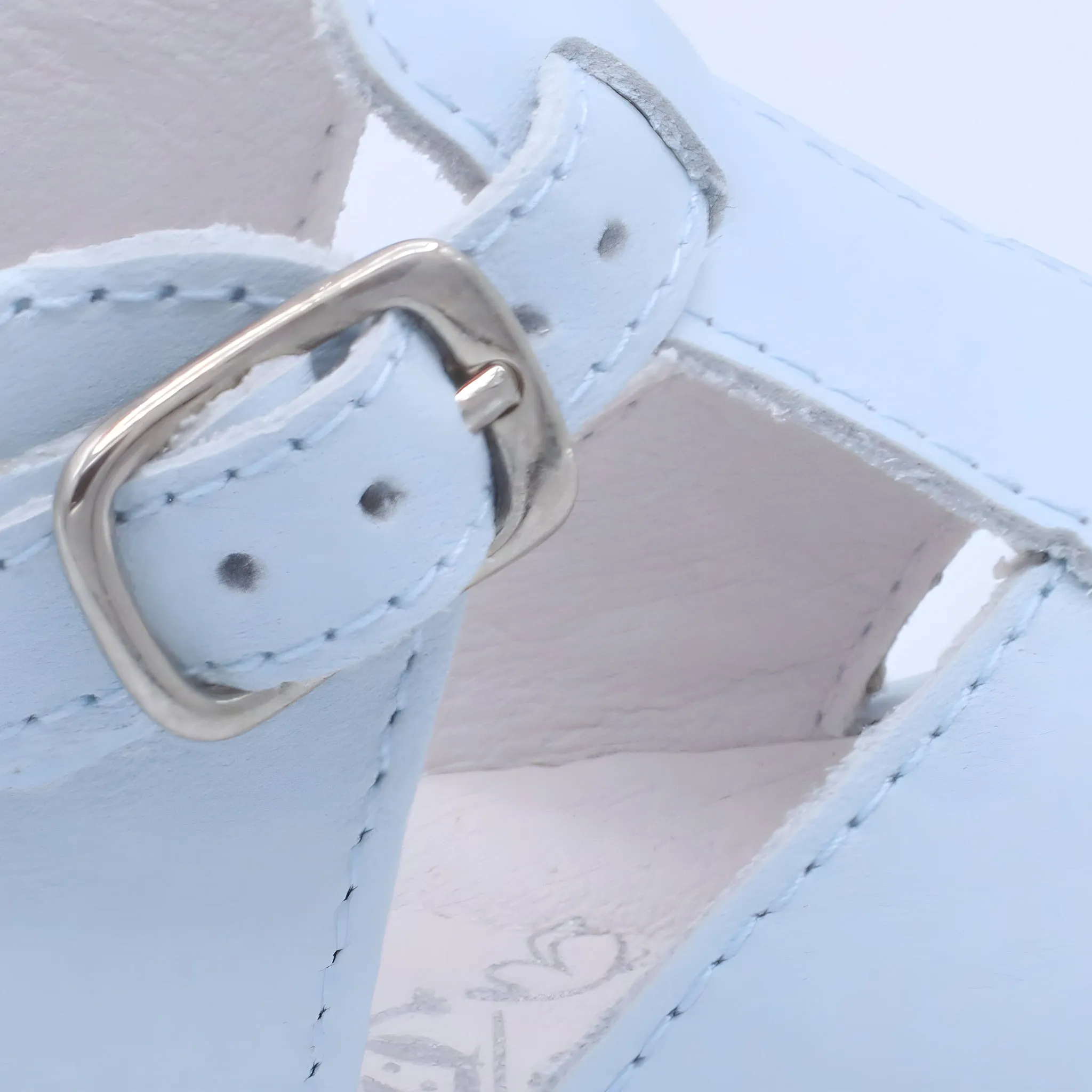 'Guy' Boys Pale Blue Leather T-Bar Sandals