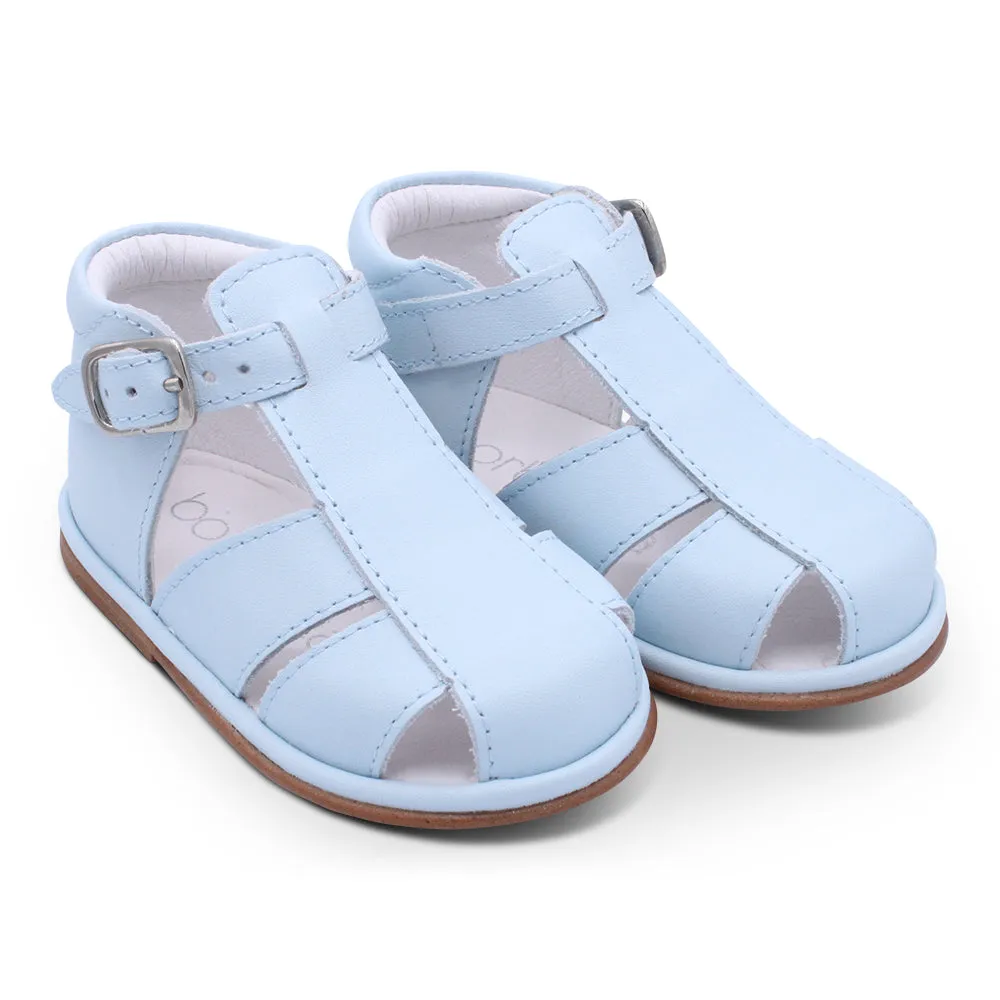 'Guy' Boys Pale Blue Leather T-Bar Sandals