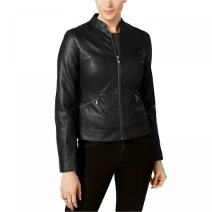 INC International Concepts Faux Leather Moto Jacket