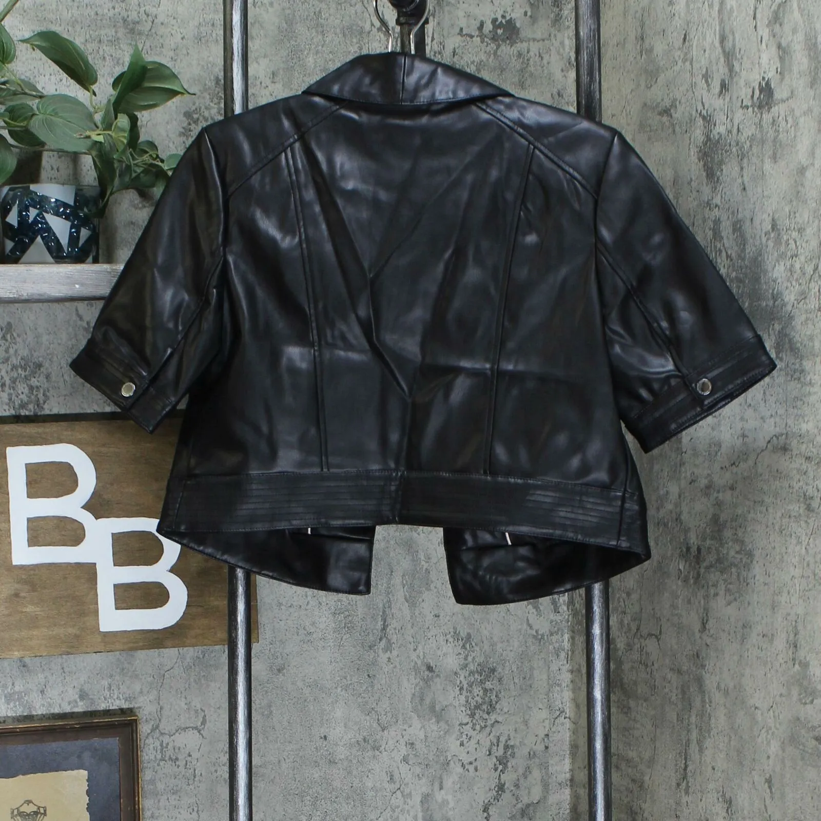 Isaac Mizrahi Live! Women's Special Edition Faux Leather Cropped Jacket