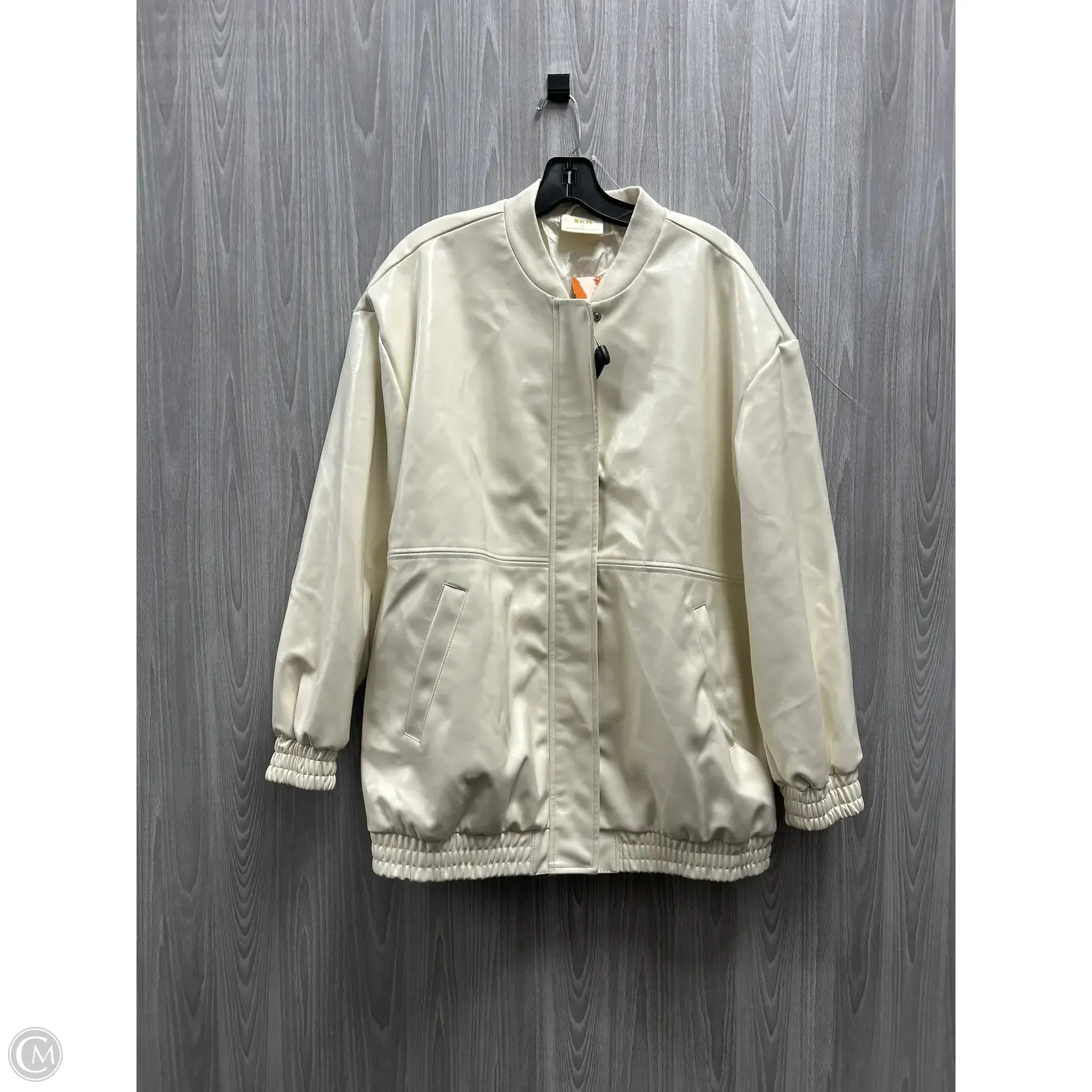 Jacket Leather By Anthropologie In Cream, Size: M
