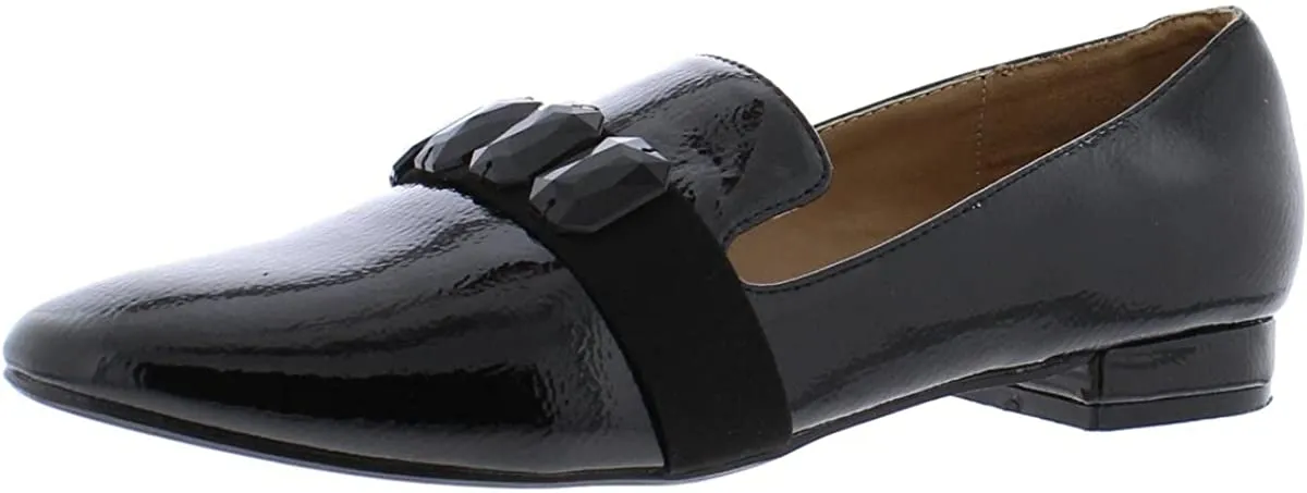 Jane and the Shoe Womens Annie Patent Fashion Loafers Black 9.5 Medium (B,M)