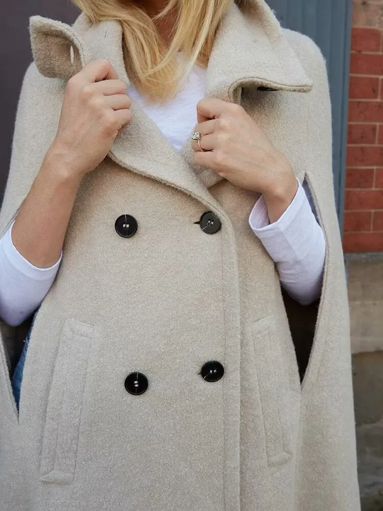 JERSA - Vegan Wool Blend Cape Coat