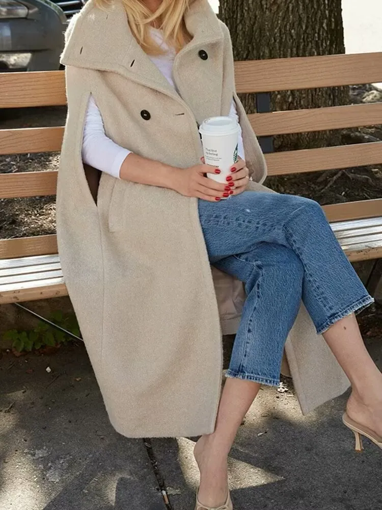 JERSA - Vegan Wool Blend Cape Coat
