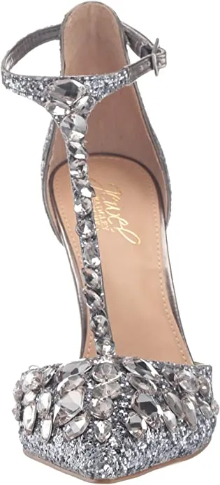 Jewel Badgley Mischka Women's UMAY Shoe, smoke Glitter, 8 M US