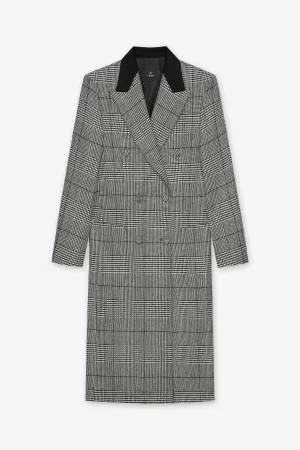 KATIE GLEN PLAID GRAY OVERCOAT