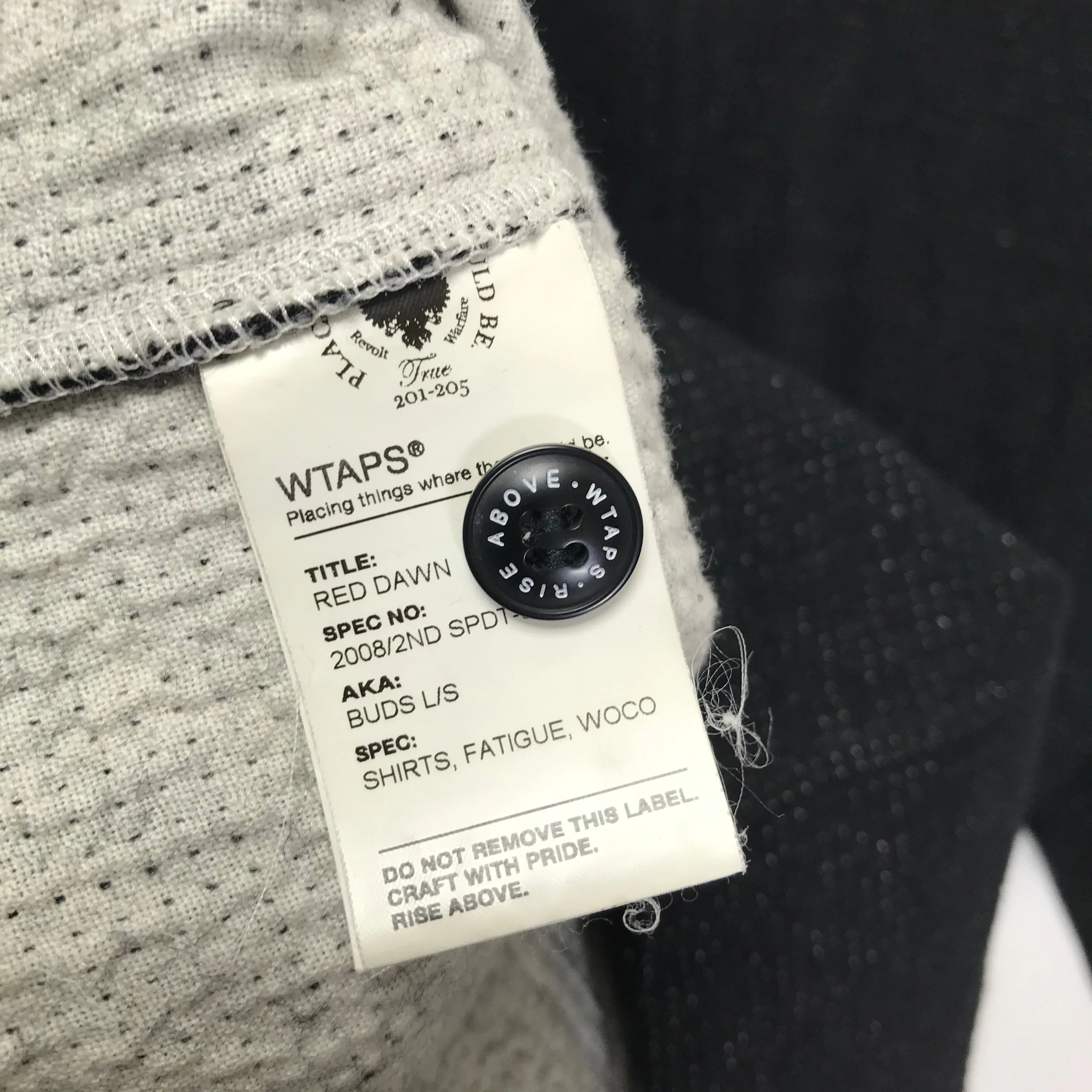 [L] WTaps 08AW Red Dawn Revolt Establishment BUDS L/S Shirt