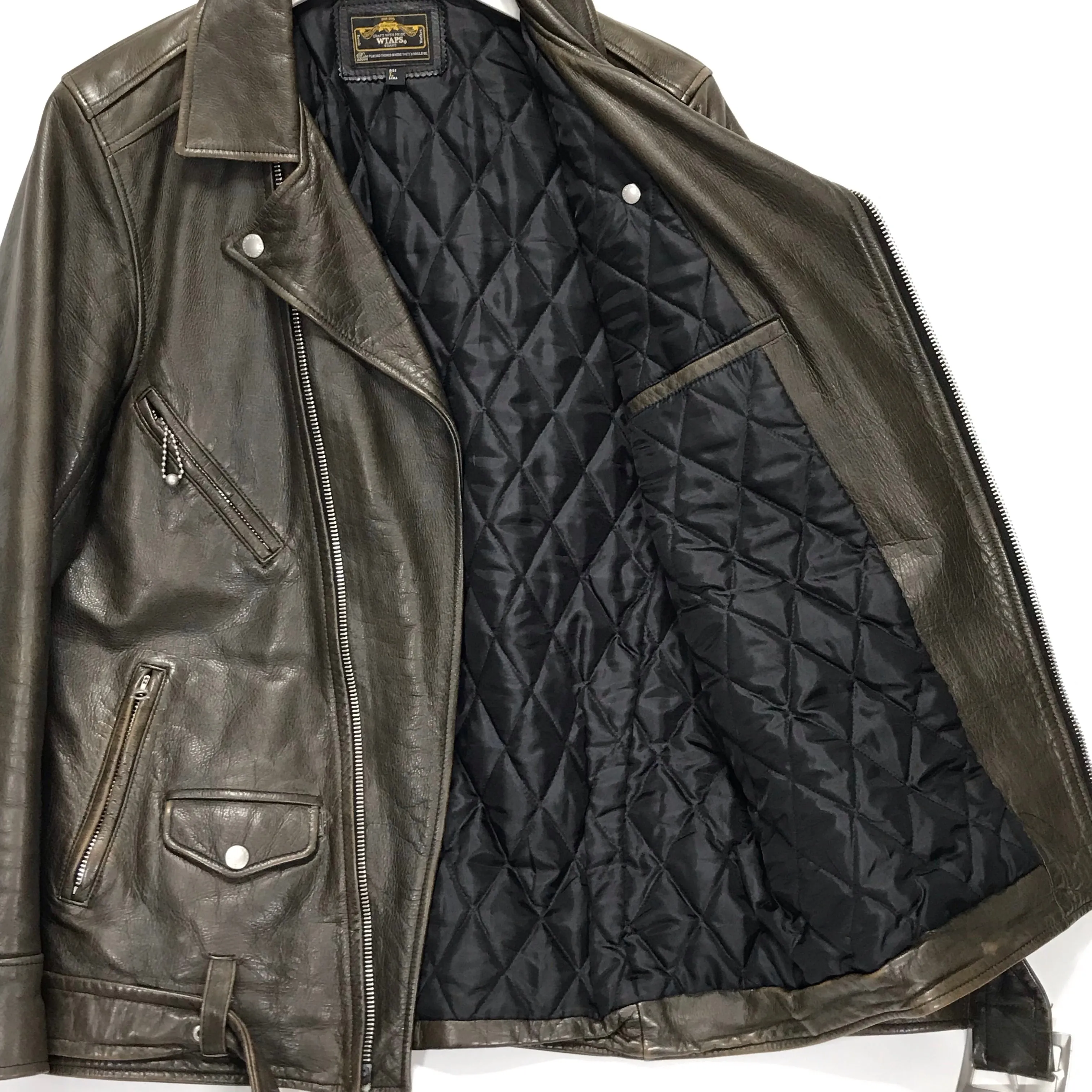 [L] WTaps 10AW Leather Riders Jacket