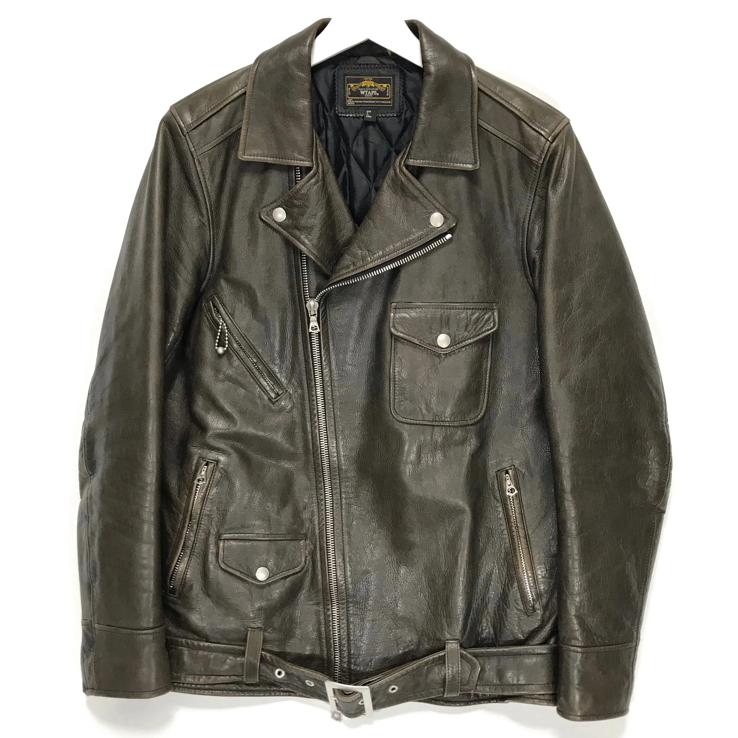 [L] WTaps 10AW Leather Riders Jacket