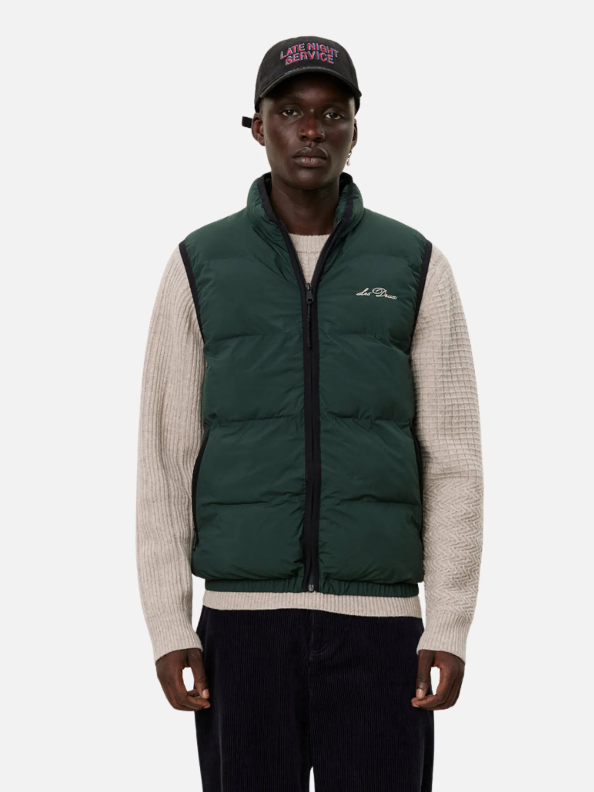Les Deux Newport Padded Vest - Pine Green
