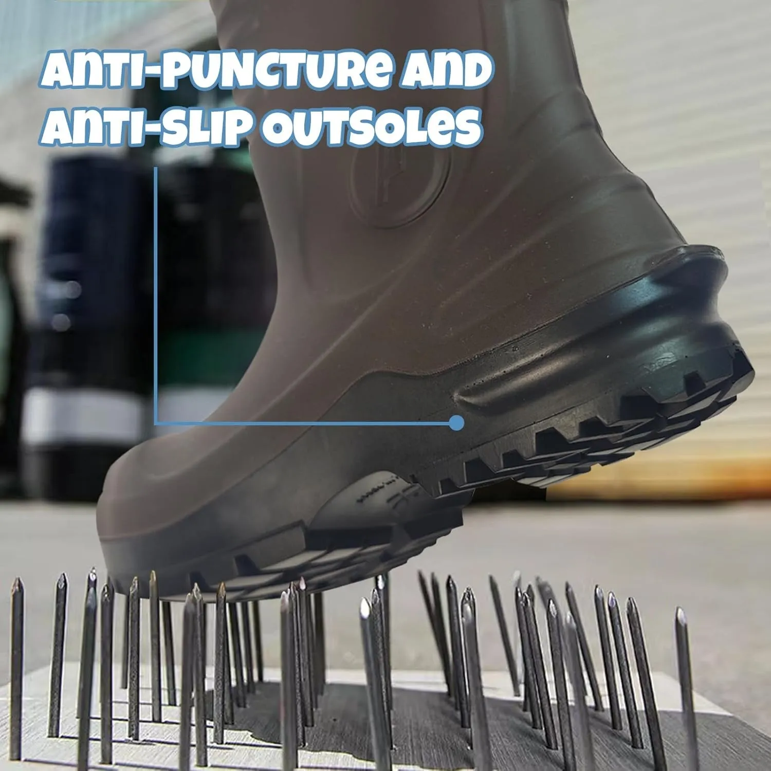Lightweight Steel Cap Work Boots for Men - Safety Boots Insulated Rubber Boots Puncture Resistant Waterproof Slip Resistant