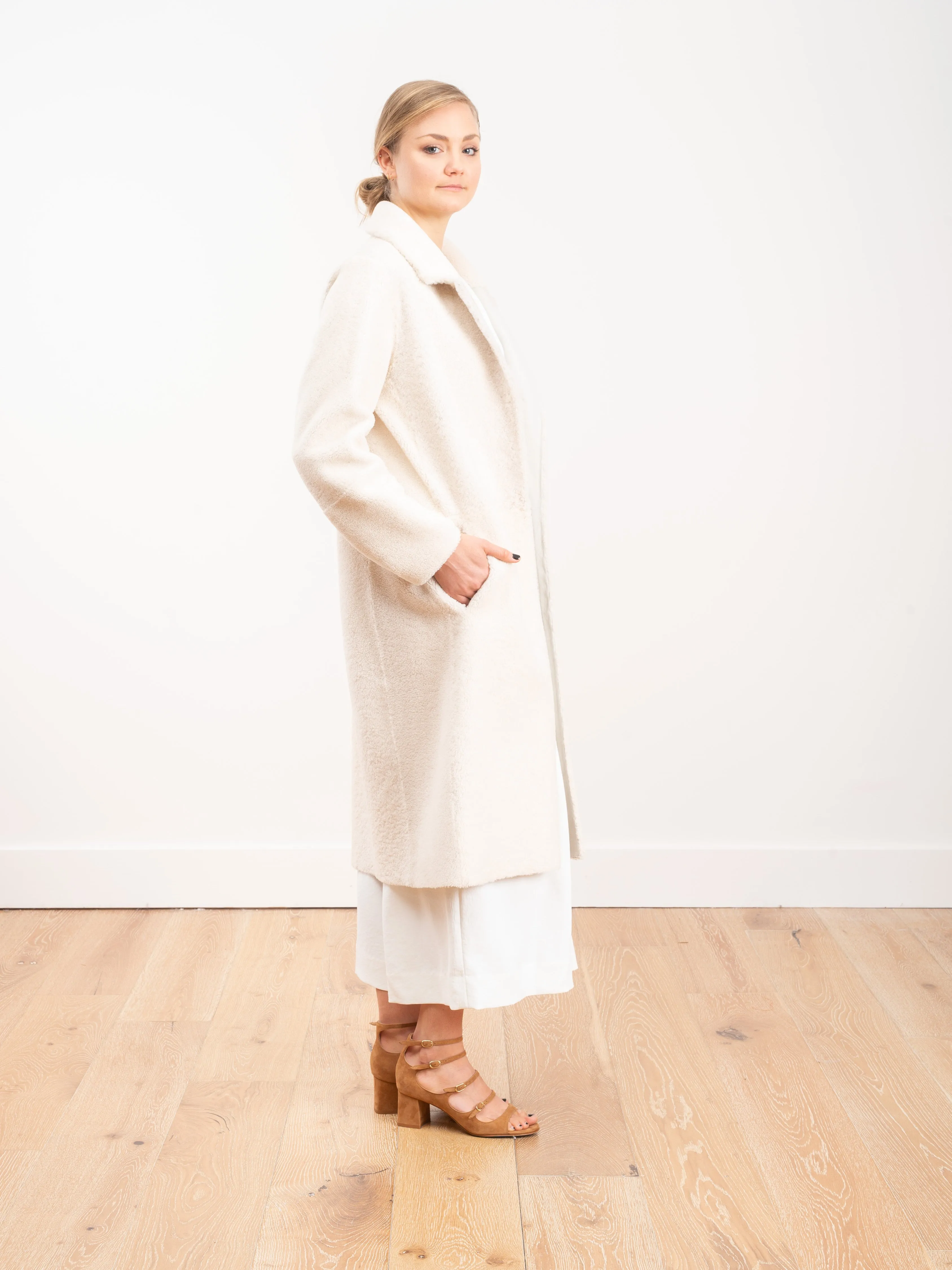 luvas merino city coat - chalk
