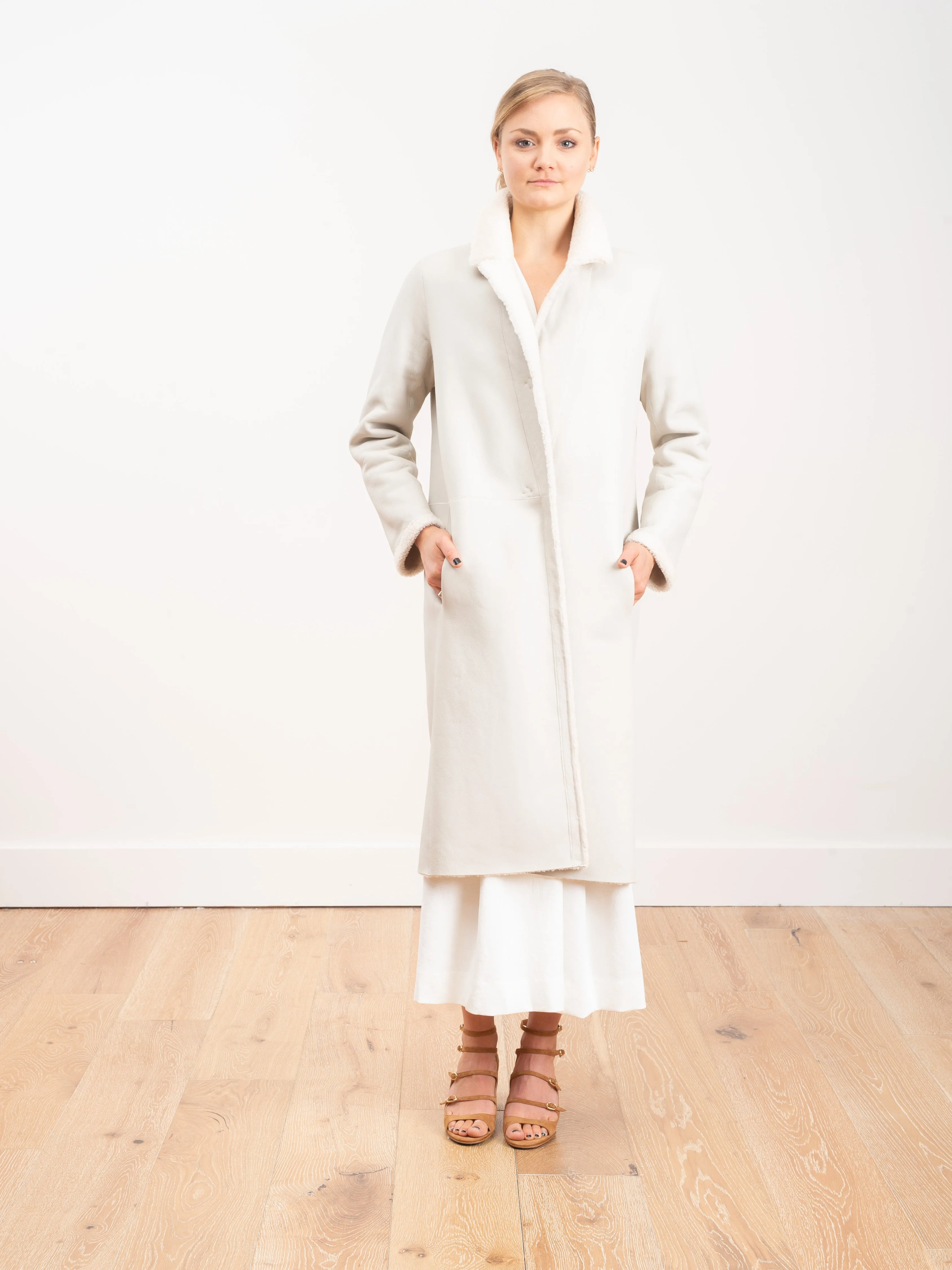 luvas merino city coat - chalk