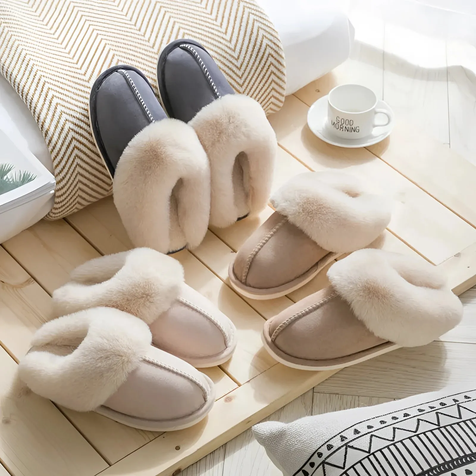 Luxury Sheepskin Slippers | Plush Winter Indoor Footwear