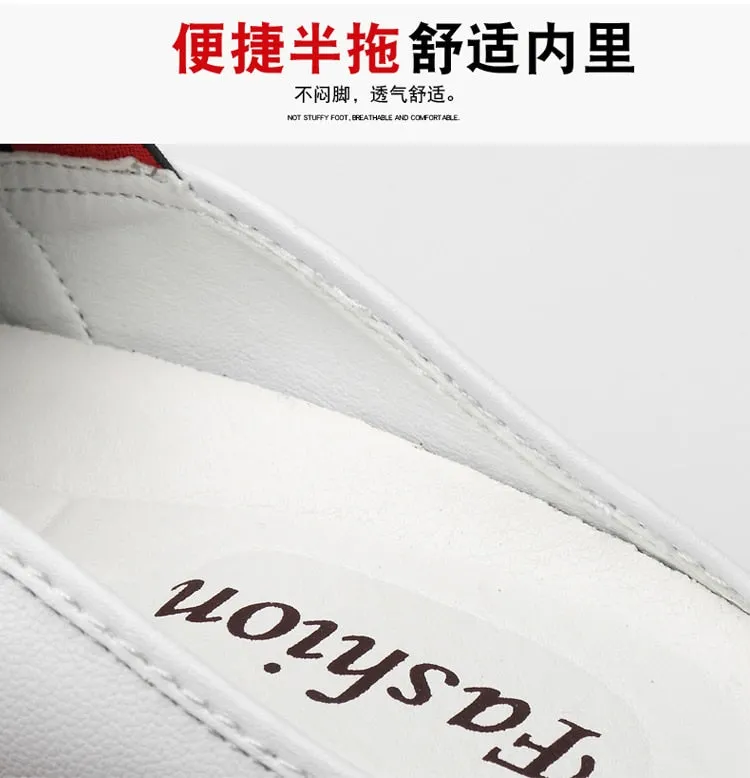 Men's Backless Loafers Leisure Slippers for Youth