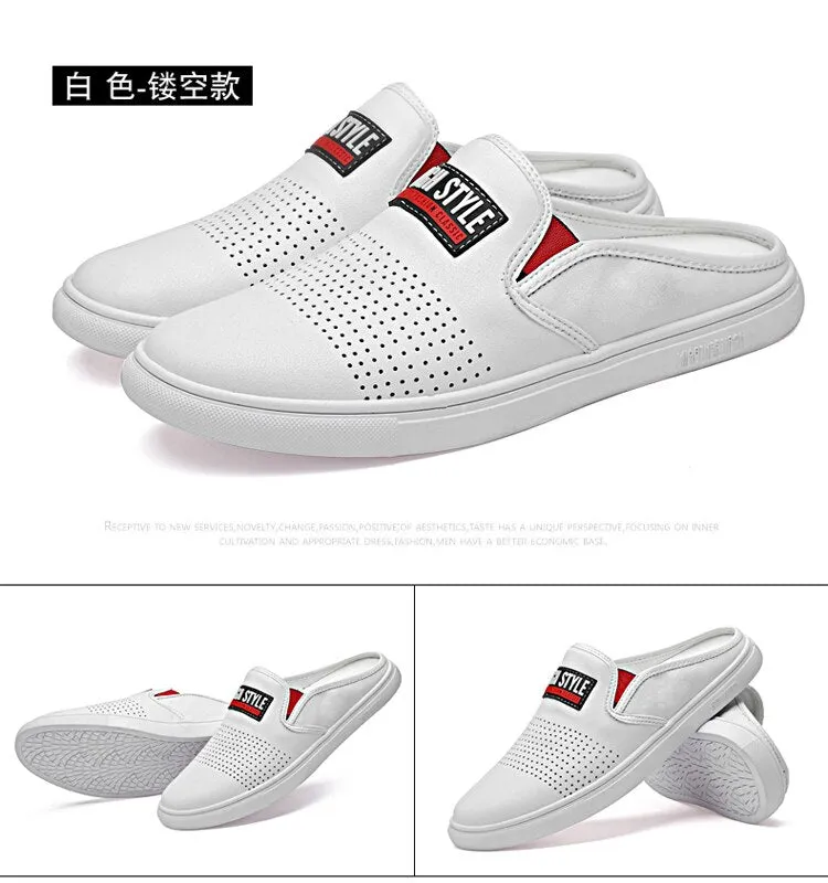 Men's Backless Loafers Leisure Slippers for Youth