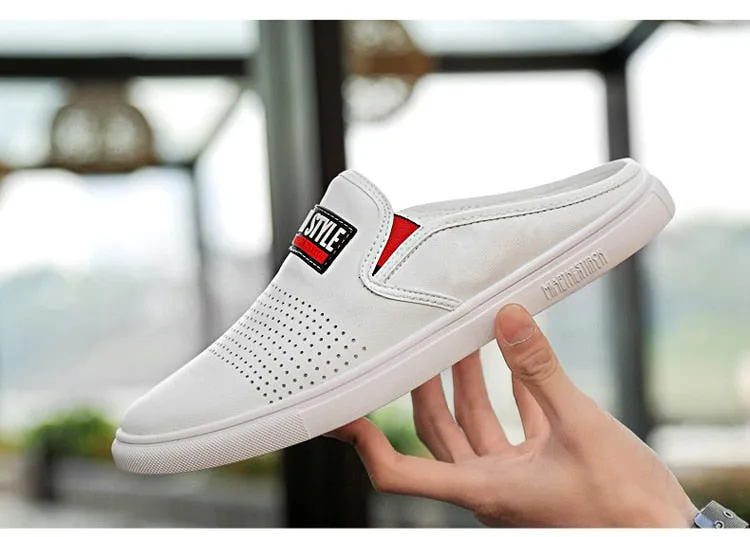 Men's Backless Loafers Leisure Slippers for Youth