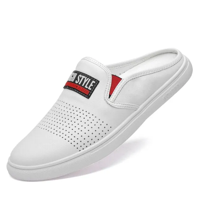 Men's Backless Loafers Leisure Slippers for Youth