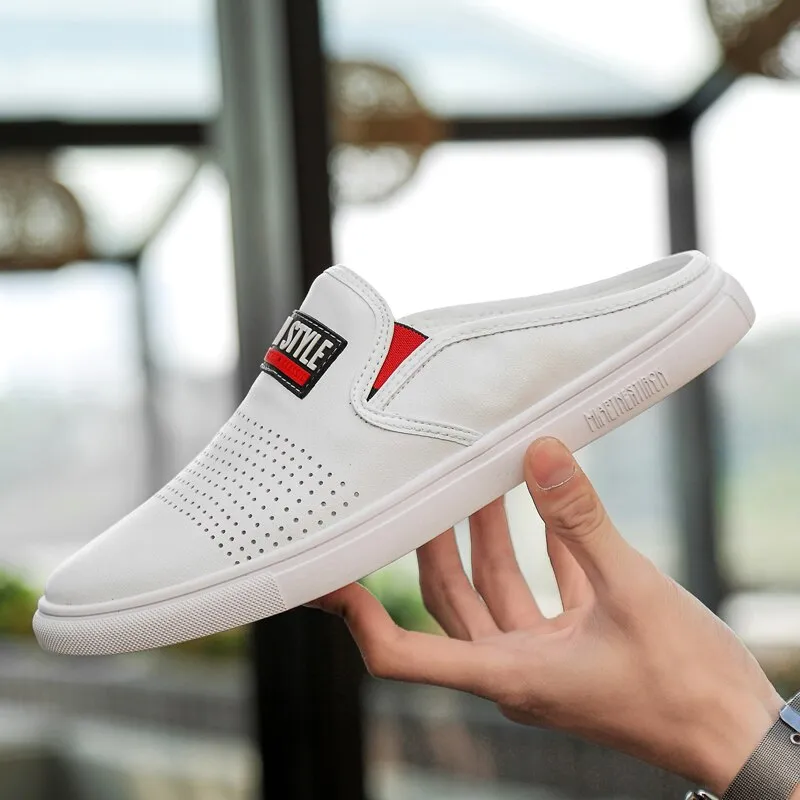 Men's Backless Loafers Leisure Slippers for Youth