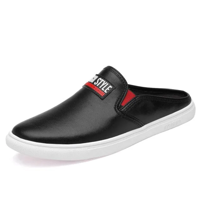 Men's Backless Loafers Leisure Slippers for Youth