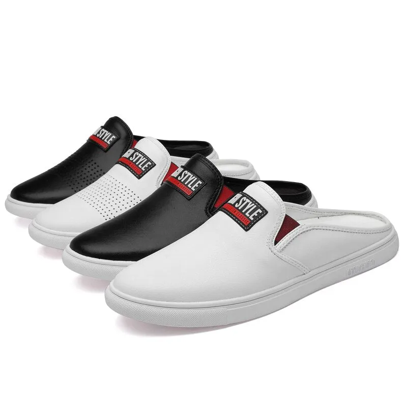 Men's Backless Loafers Leisure Slippers for Youth
