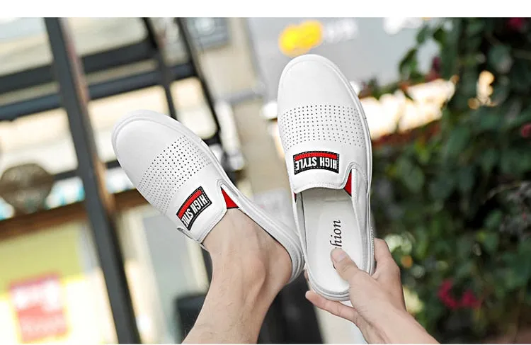 Men's Backless Loafers Leisure Slippers for Youth
