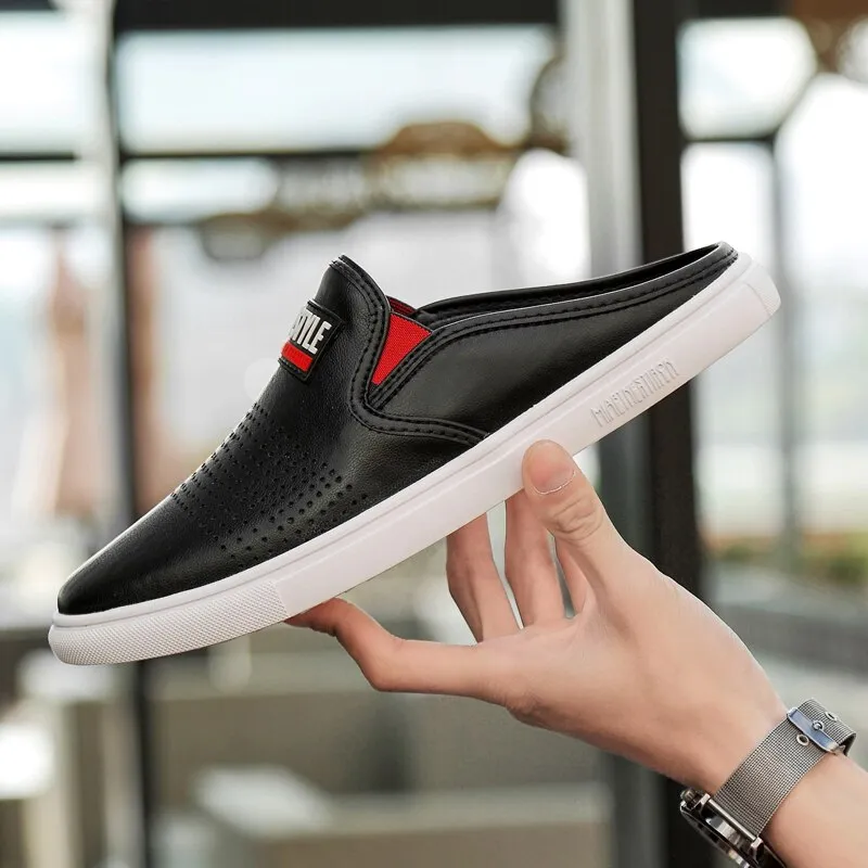 Men's Backless Loafers Leisure Slippers for Youth