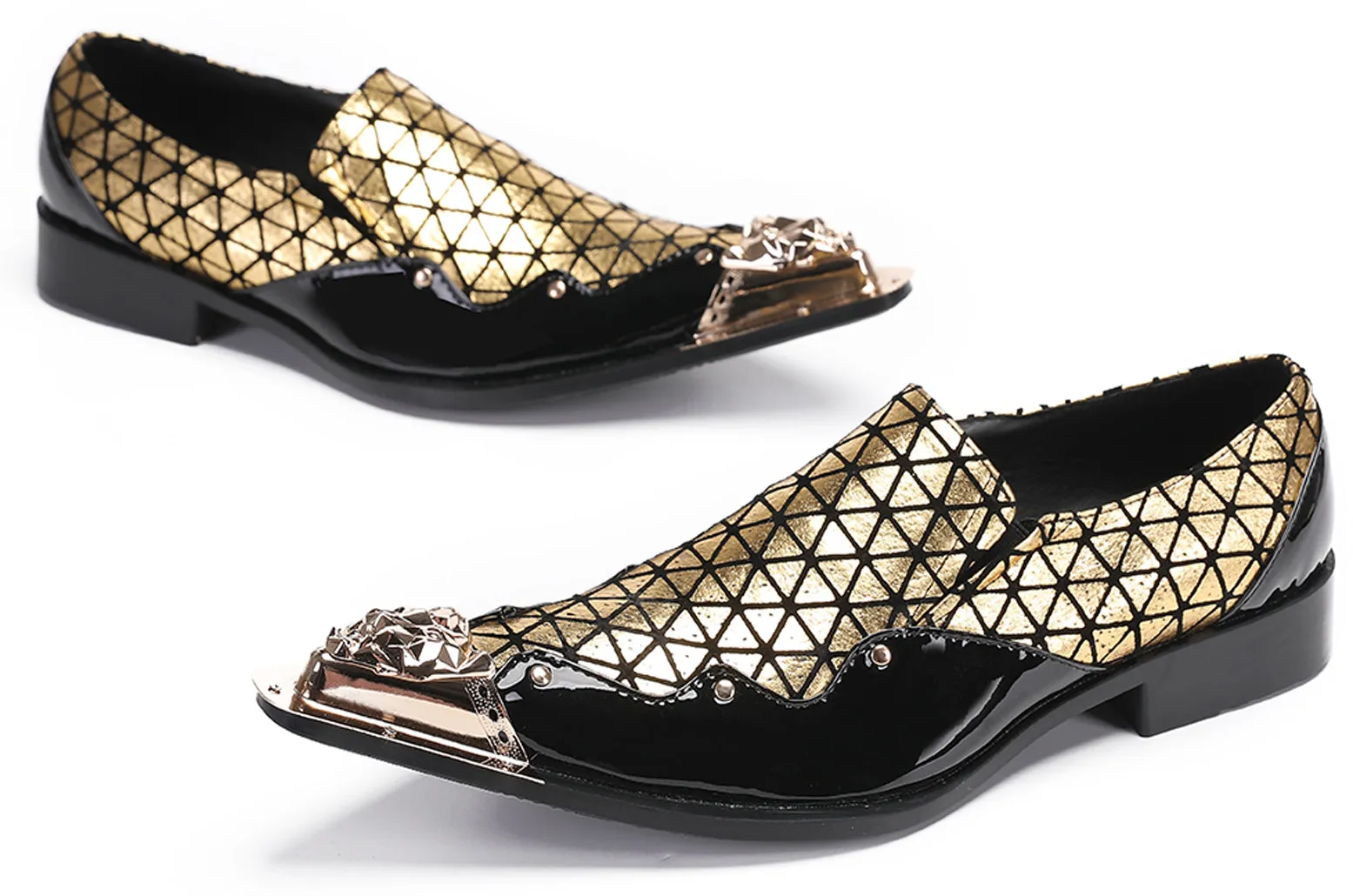 Mens Casual Driving Plaid Western Loafers