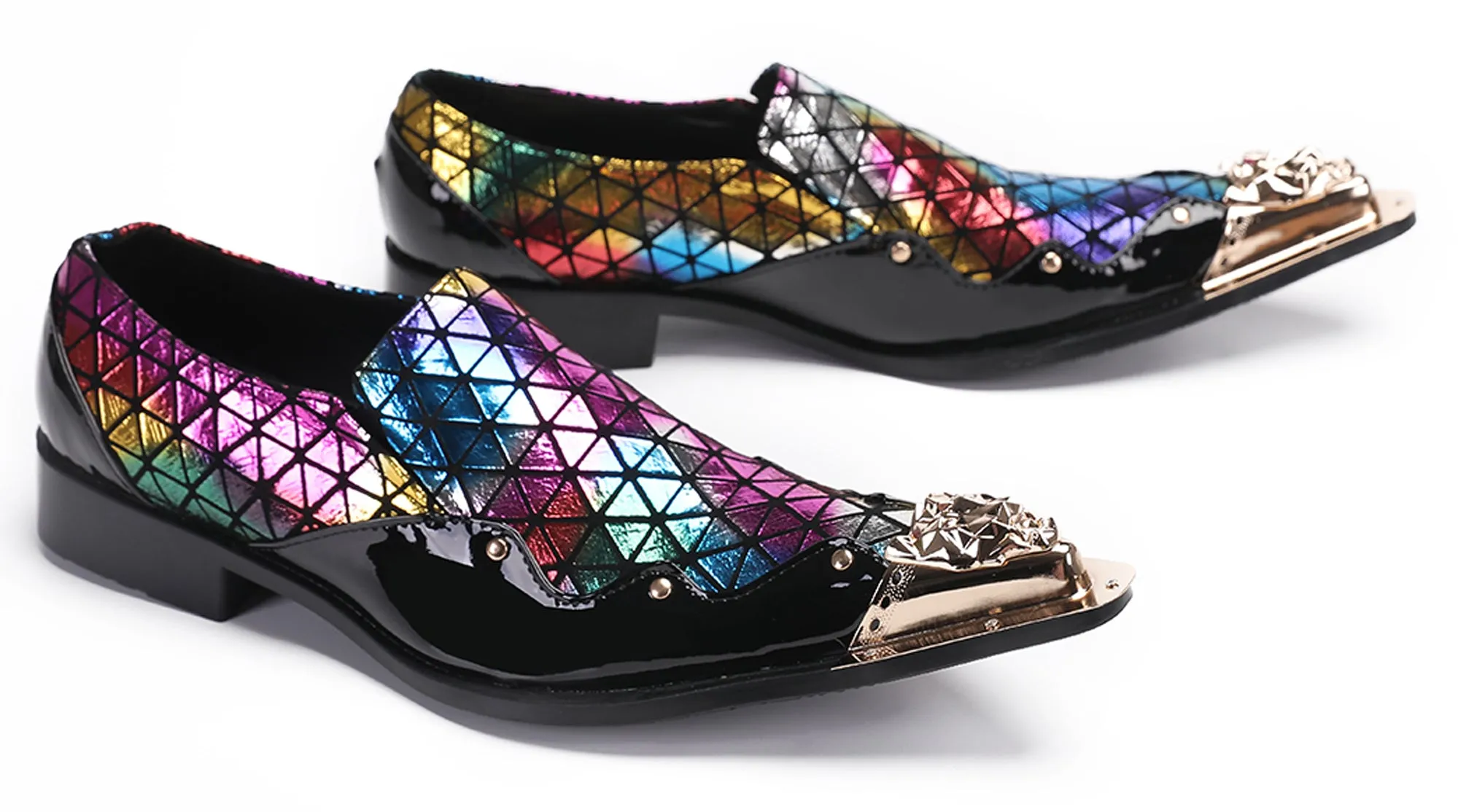 Mens Casual Driving Plaid Western Loafers