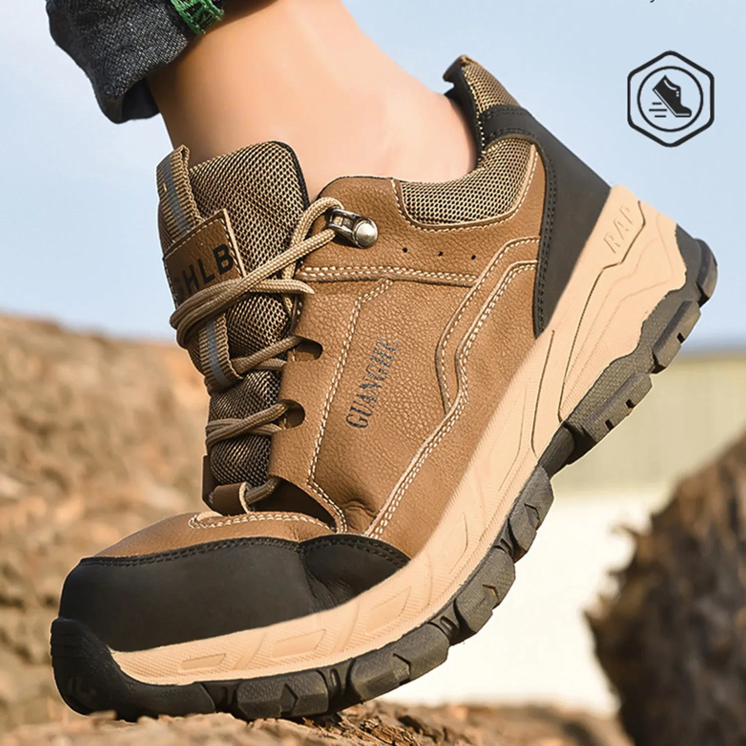 Men's Composite Toe Work Safety Shoes Anti-Slip Industrial Construction Safety Work Boots