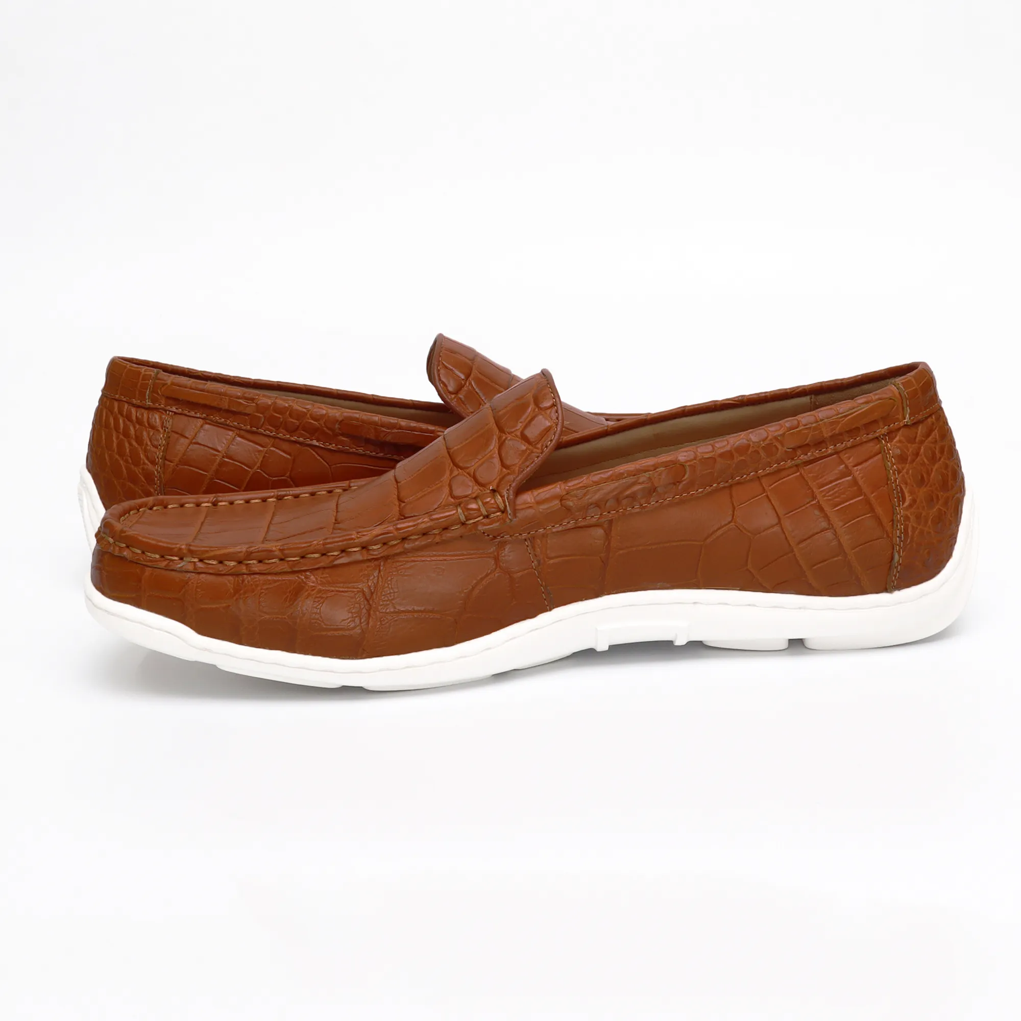 Mens Shoes Genuine Alligator Skin Leather Handmade Alligator Penny Loafers Driving Shoes Slip-On