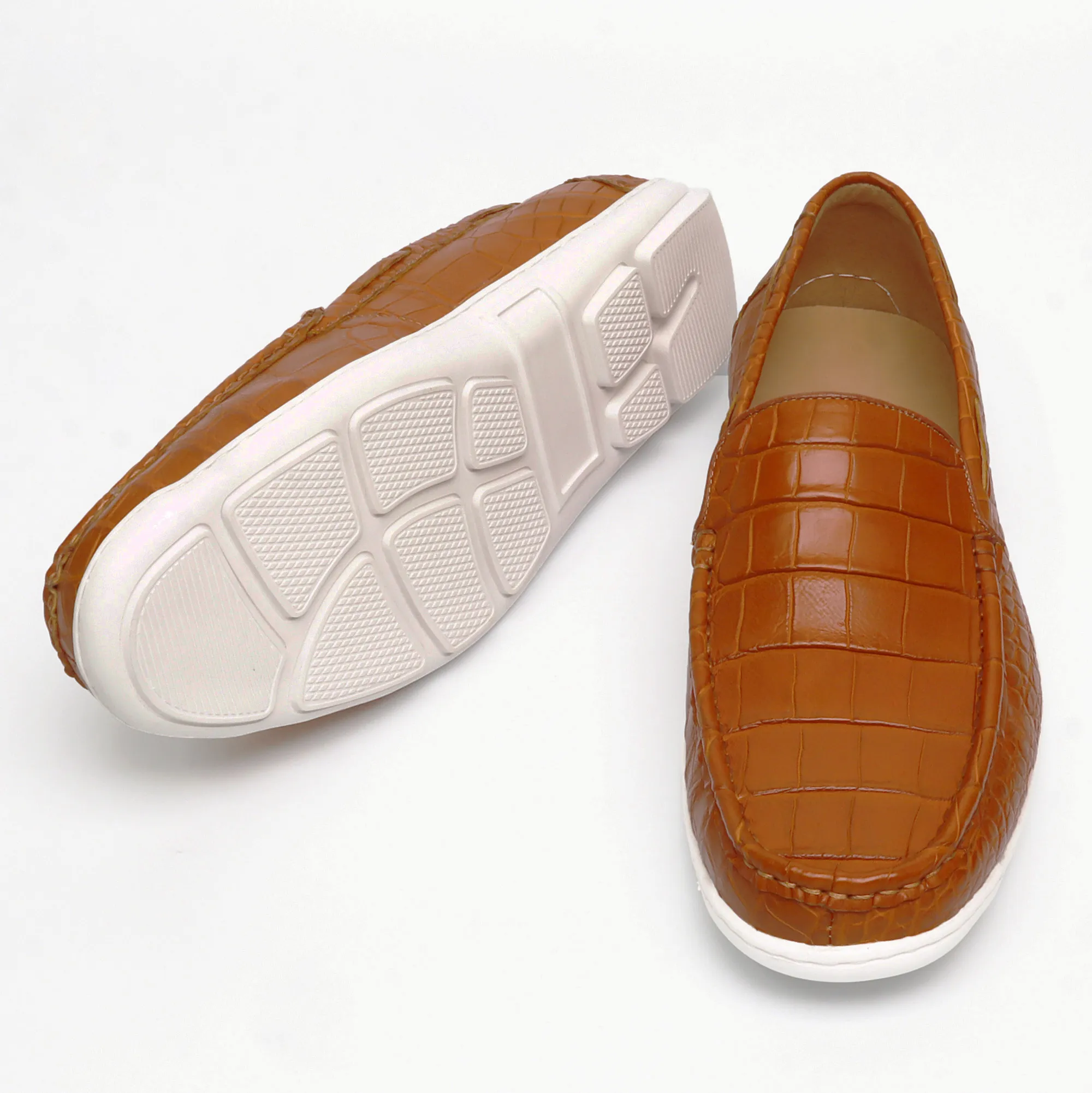 Mens Shoes Genuine Alligator Skin Leather Handmade Alligator Penny Loafers Driving Shoes Slip-On