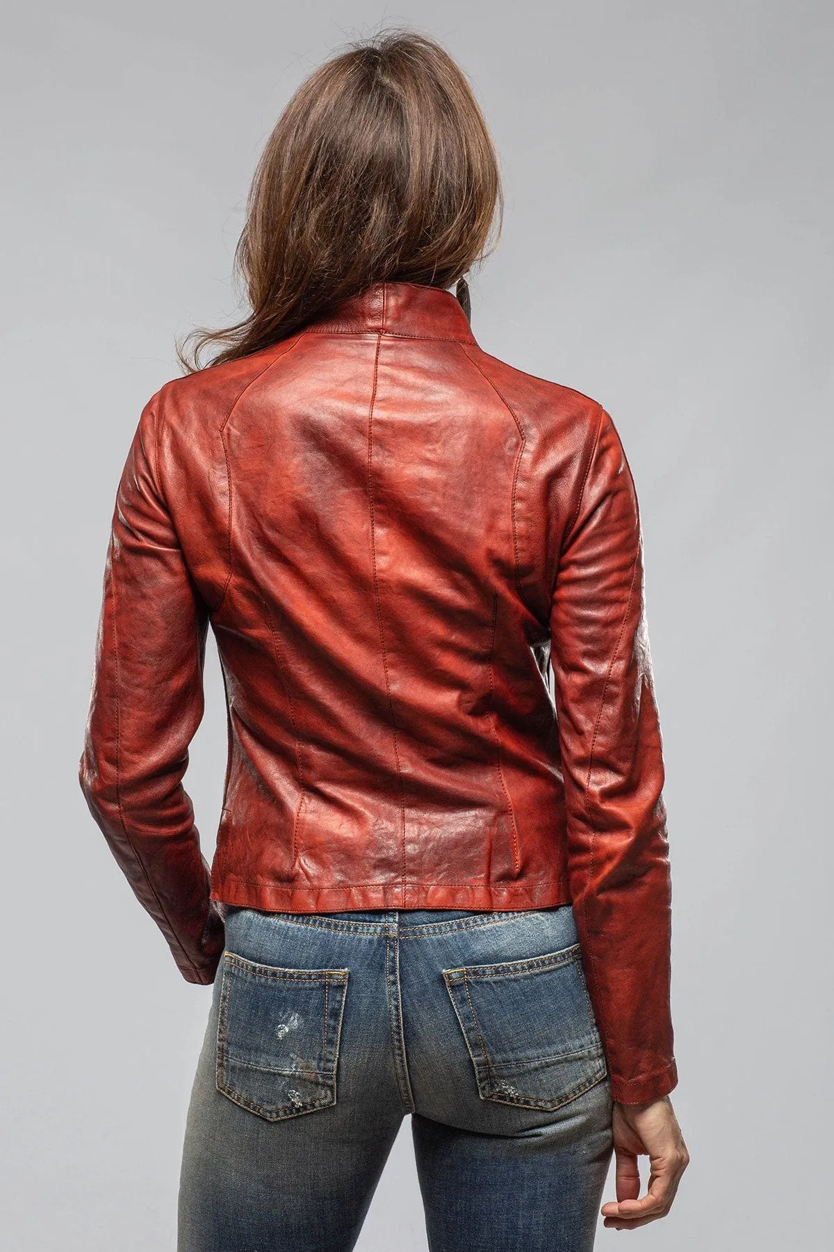 Mesquite Leather Moto In Red Char