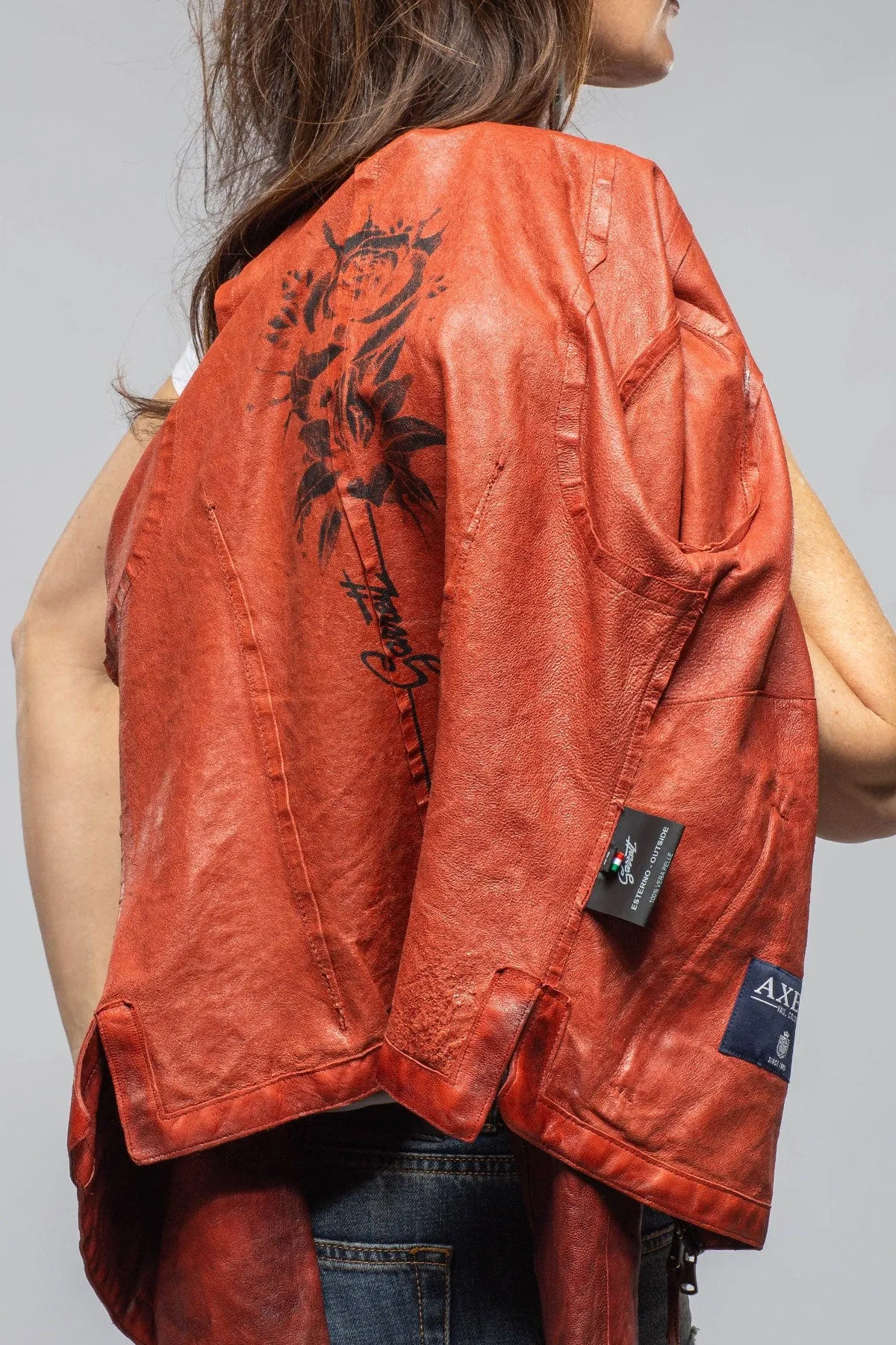 Mesquite Leather Moto In Red Char