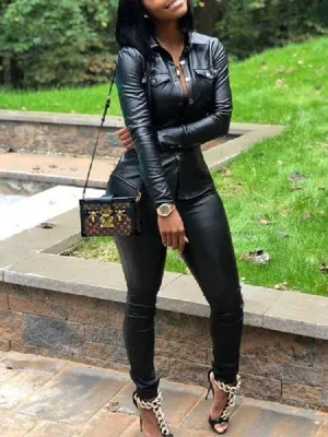 Motorsport PU Jacket & Pants Set