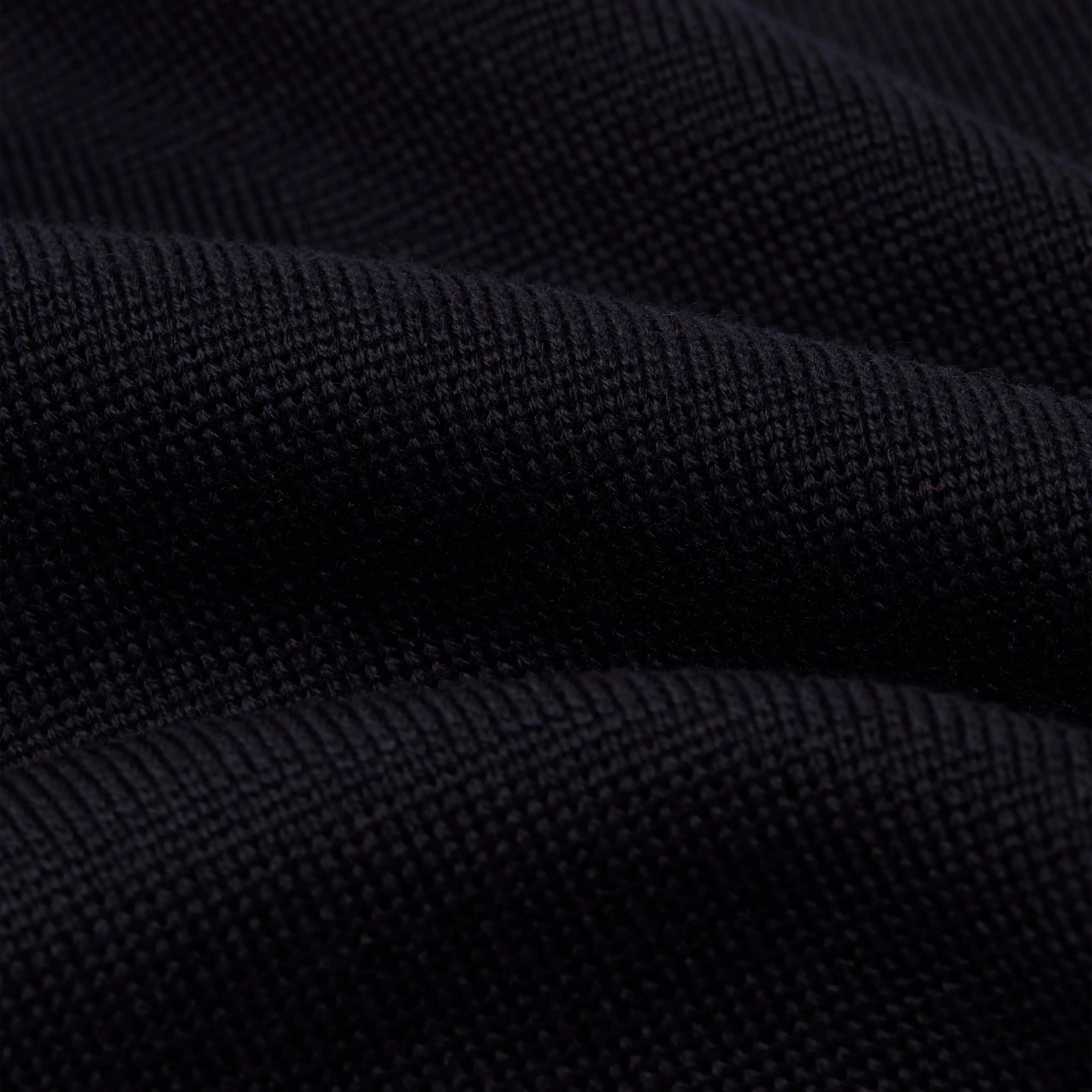 Navy Blue Knitted Merino Wool Zipper Gilet