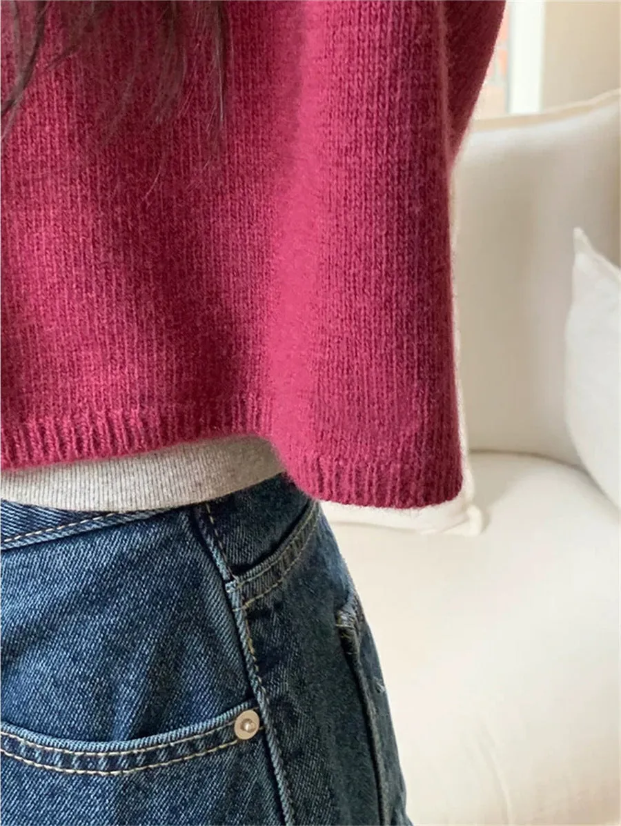 NEW & IN-STOCK - Korean Cropped Wool Blend Cardigan
