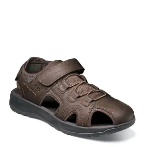 Nunn Bush Men's Huck Sport Closed Toe Fisherman Sandal for Walking, Beach and Outdoor, Brown, 12