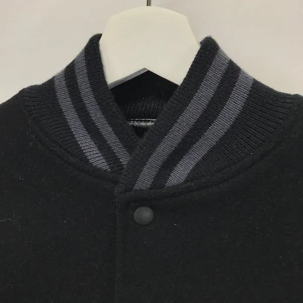 OFFERS OK! [L/XL] Futura Laboratories Pointman Wool / Leather Varsity Jacket Black