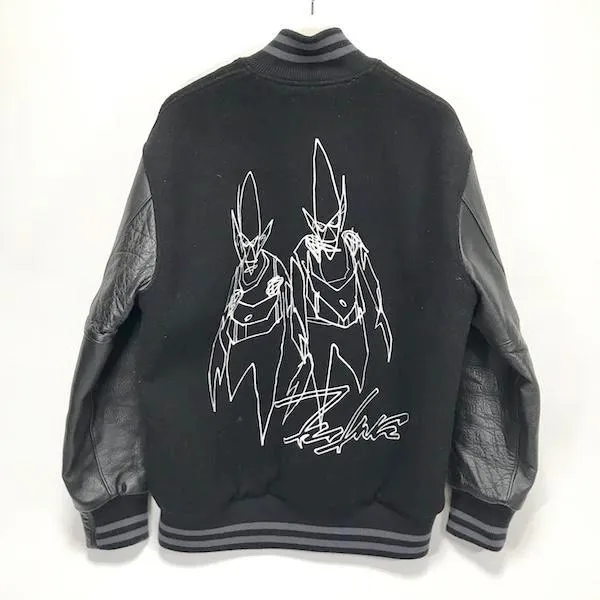 OFFERS OK! [L/XL] Futura Laboratories Pointman Wool / Leather Varsity Jacket Black