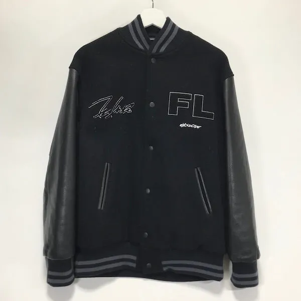 OFFERS OK! [L/XL] Futura Laboratories Pointman Wool / Leather Varsity Jacket Black