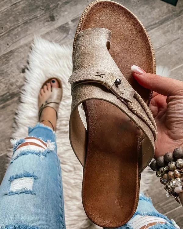 Orthopedic Sandals with Contoured Footbed and Adjustable Strap