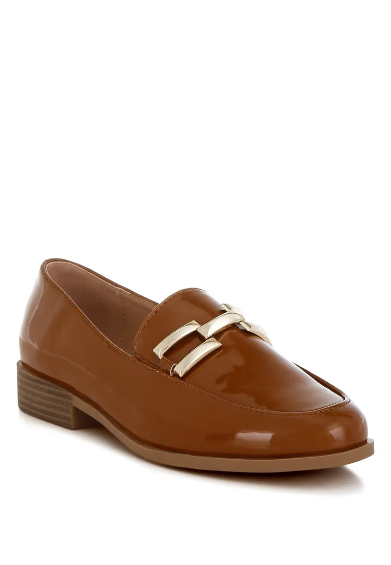 Patent Faux Leather Loafers By RUW