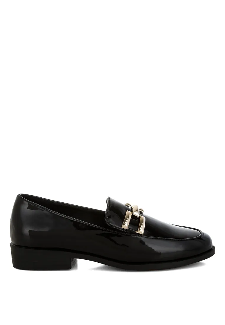 Patent Faux Leather Loafers By RUW