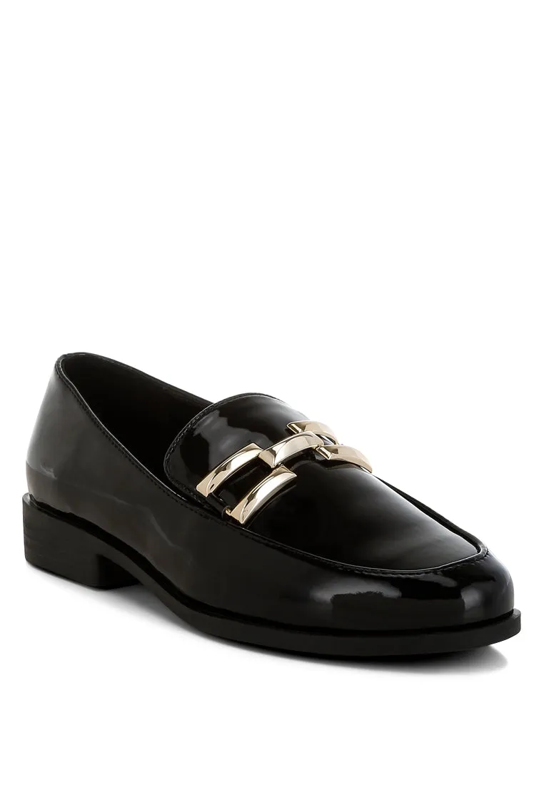 Patent Faux Leather Loafers By RUW