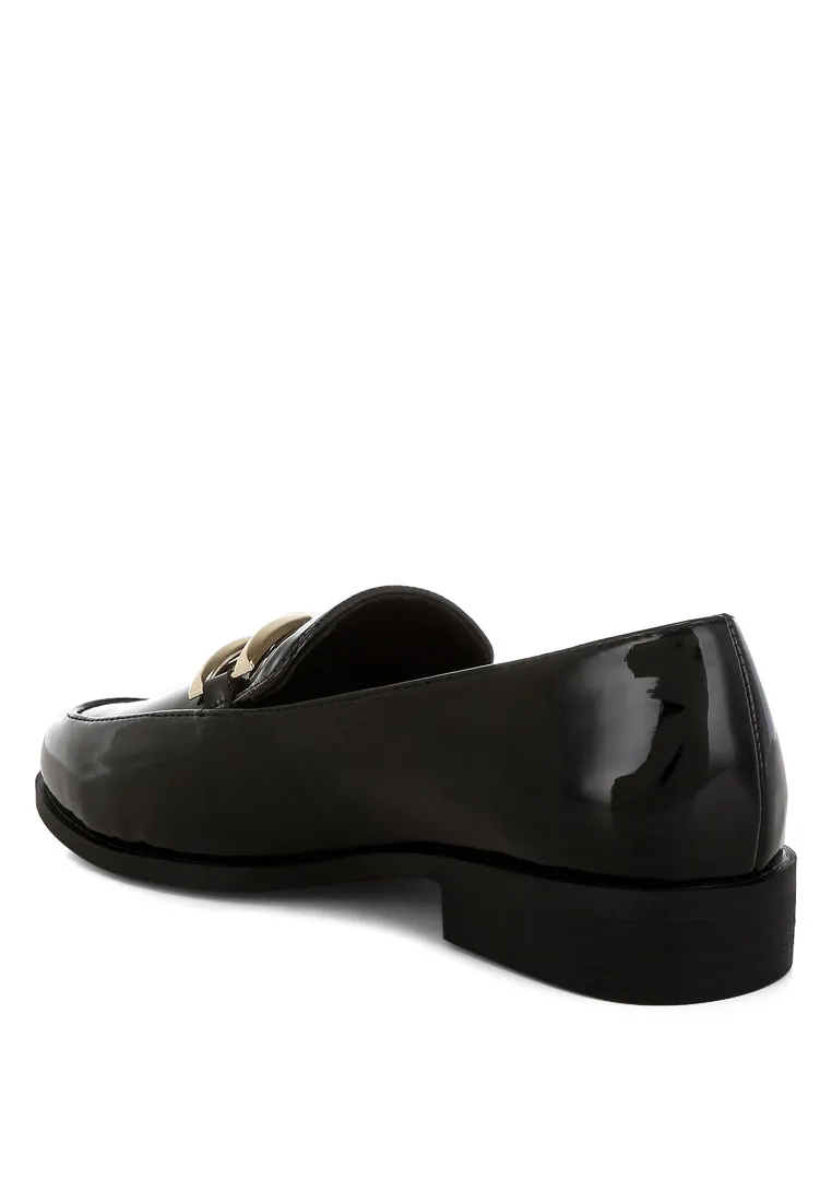 Patent Faux Leather Loafers By RUW