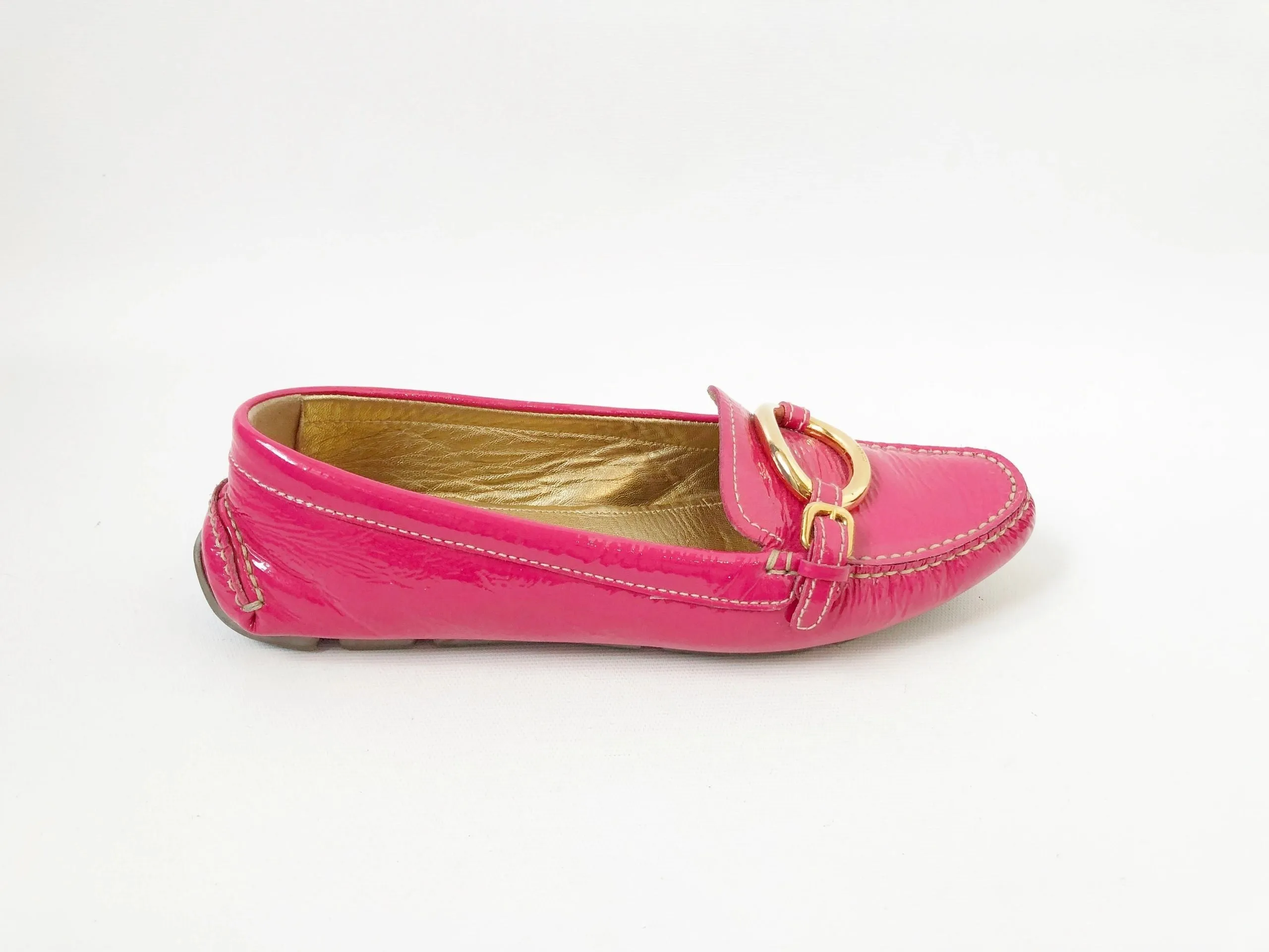 Prada Pink Patent Leather Loafer Size 38 It (8 Us)
