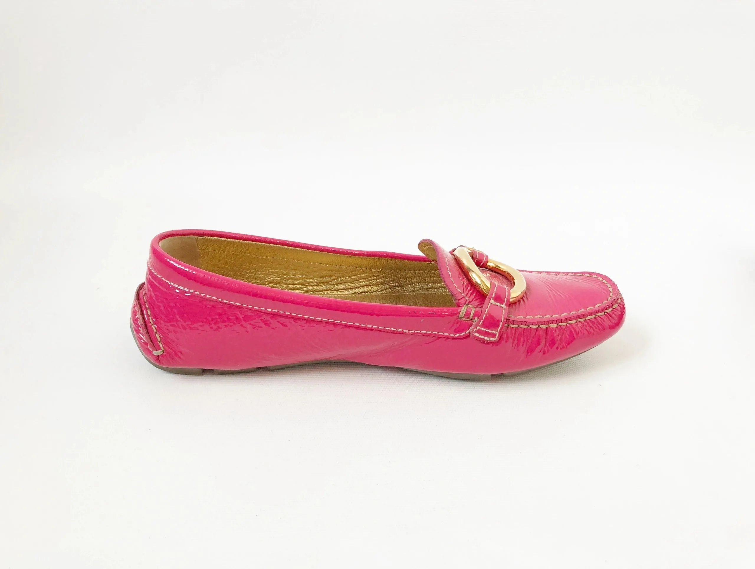 Prada Pink Patent Leather Loafer Size 38 It (8 Us)
