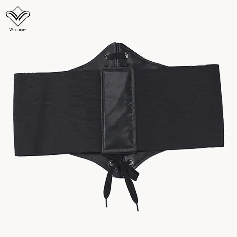 PU Leather Wide Underbust Corset Belt – Fashion Waist Shaper for Bold Style